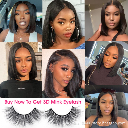 Wholesale Glueless Peruvian Hd Short Lace Bob Wigs Lace Closure Bob Wigs New Arrival Curly Virgin Human Hair Lace Frontal Wig
